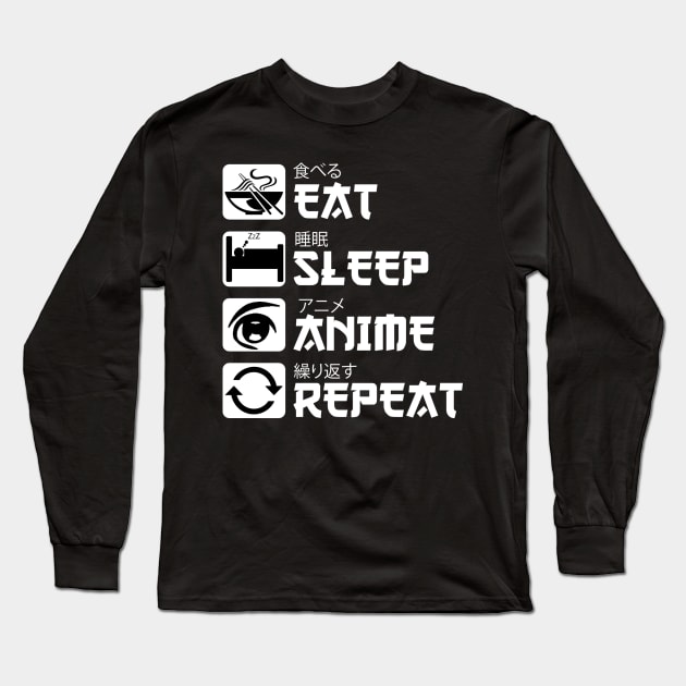 Eat Sleep Anime Repeat Long Sleeve T-Shirt by DragonTees